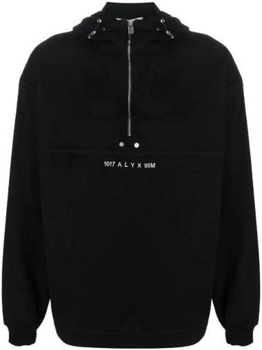 Embroidered Logo Half-Zip Hoodie Black - 1017 ALYX 9SM - BALAAN 1