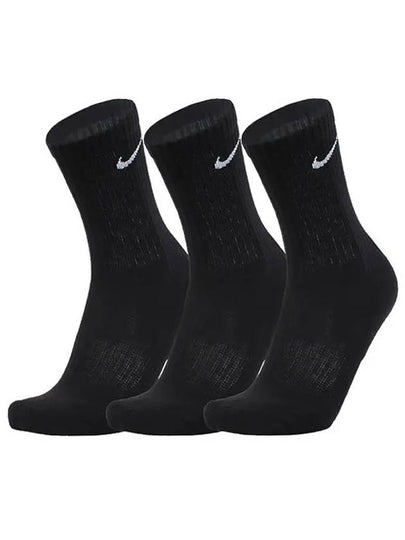 Everyday Cushioned Training Crew Socks 3 Pack Black - NIKE - BALAAN 2