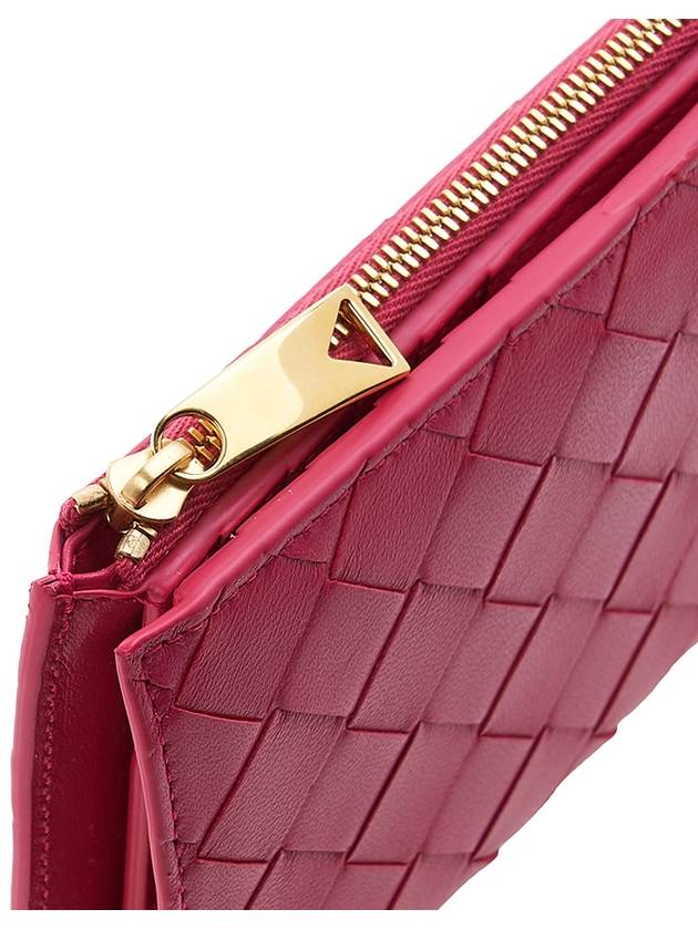 Intrecciato Folder Zipper Card Wallet Cranberry - BOTTEGA VENETA - BALAAN 8