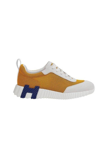 Bouncing Mesh Low Top Sneakers Jaune Topaze Blanc - HERMES - BALAAN 1