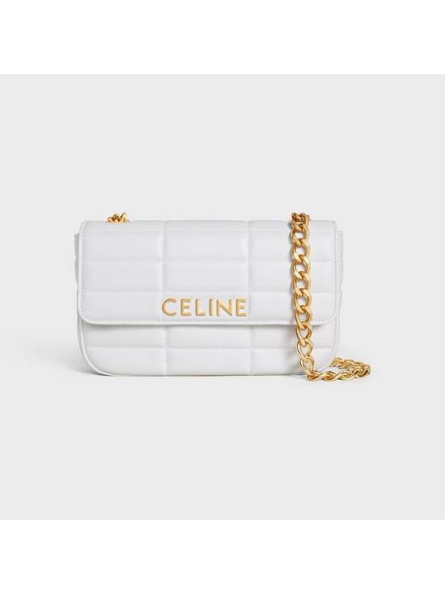 Monochrome Matelasse Quilted Calfskin Chain Shoulder Bag White - CELINE - BALAAN 2