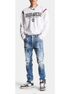 Paint Stretch Cotton Jeans Blue - DSQUARED2 - BALAAN 2