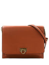 Gancini Trifolio Flap Leather Shoulder Bag Brown - SALVATORE FERRAGAMO - BALAAN 2