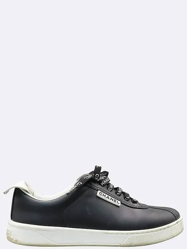 G34085 Cruise Collection Black Color Leather Women s Canvas Sneakers Size 35 - CHANEL - BALAAN 4