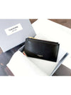 Three Stripe Tab Enamel Corner Zipper Card Wallet Black - THOM BROWNE - BALAAN 11