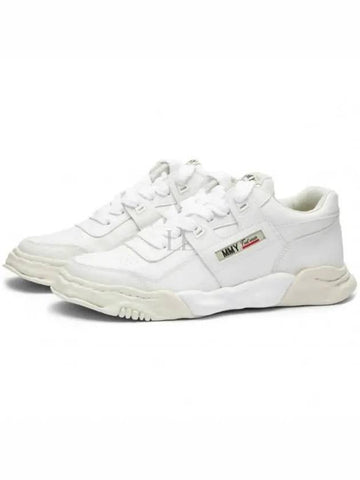 24 A08FW702 White Parker OG Sole Leather Low Sneakers - MIHARA YASUHIRO - BALAAN 1