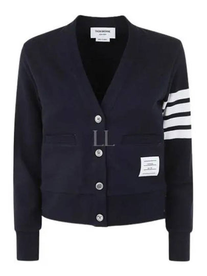 4-Bar Loopback Jersey Cardigan Navy - THOM BROWNE - BALAAN 2