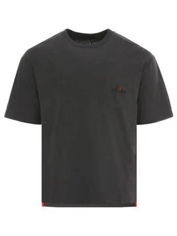 Pocket logo embroidered teak short sleeve t shirt 271687 - KITON - BALAAN 1