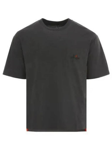 Pocket logo embroidered teak short sleeve t shirt 271687 - KITON - BALAAN 1