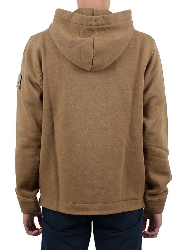 Ghost Piece Cotton Wool Fleece Zip Up Hoodie Brown - STONE ISLAND - BALAAN 6