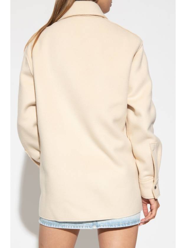 cream wool shirt jacket - OFF WHITE - BALAAN 4