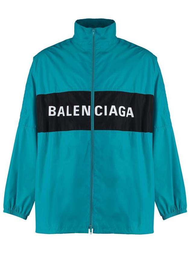 Logo Print Nylon Windbreaker Blue - BALENCIAGA - BALAAN 2