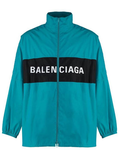 Logo Print Nylon Windbreaker Blue - BALENCIAGA - BALAAN 2