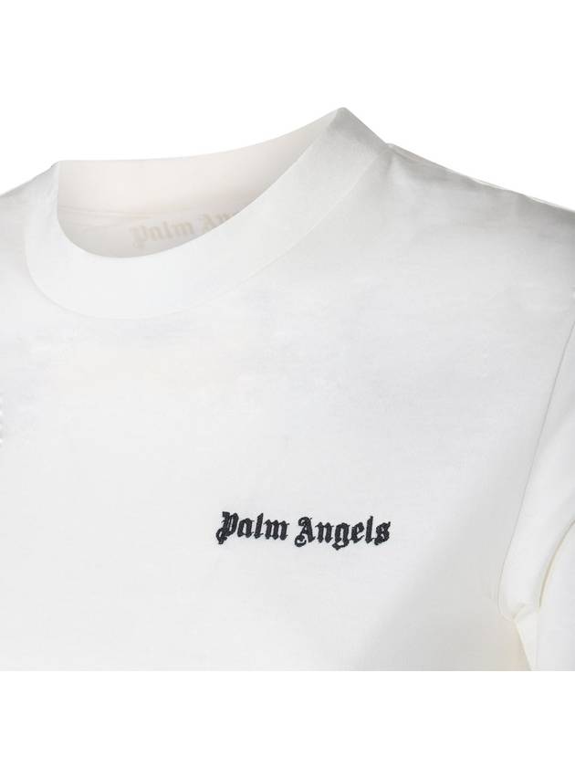 logo embroidered cotton T shirt PWAA044S24JER0010310 - PALM ANGELS - BALAAN 6