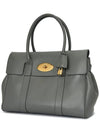 Small Bayswater Classic Grain Tote Bag Charcoal - MULBERRY - BALAAN 3