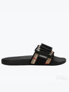 Buckle Strap Vintage Check Cotton Slippers Archive Beige Black - BURBERRY - BALAAN 2