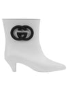 Interlocking G Shiny Rubber Ankle Middle Boots White - GUCCI - BALAAN 1