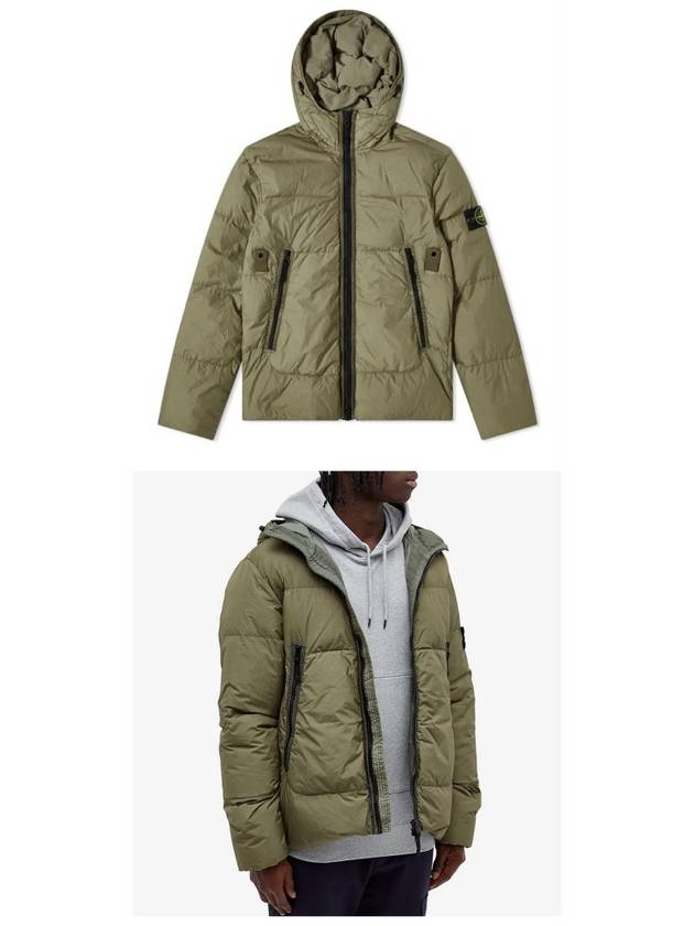 Garment Dyed Crinkle Reps Down Padded Olive - STONE ISLAND - BALAAN 5