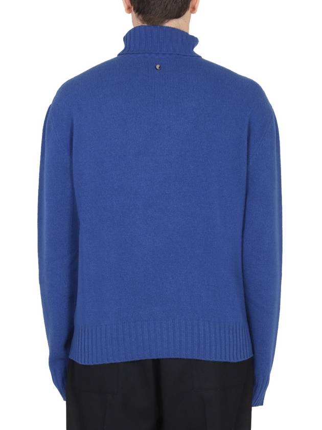 Paisley Jacquard Wool Turtleneck Blue - ETRO - BALAAN 4