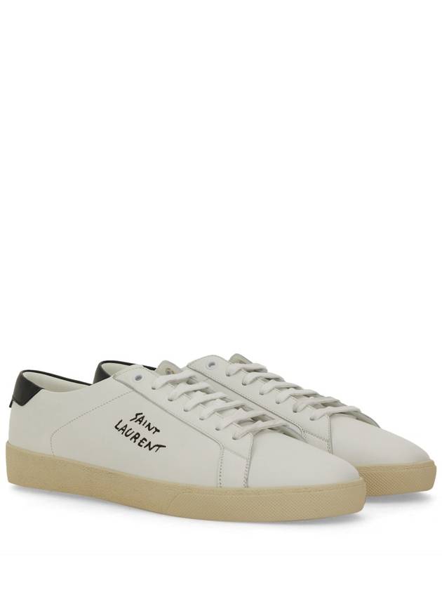 Court Classic SL 06 Leather Low Top Sneakers White - SAINT LAURENT - BALAAN 4