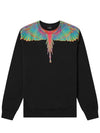 Neon Wings Cotton Sweatshirt Black - MARCELO BURLON - BALAAN 1