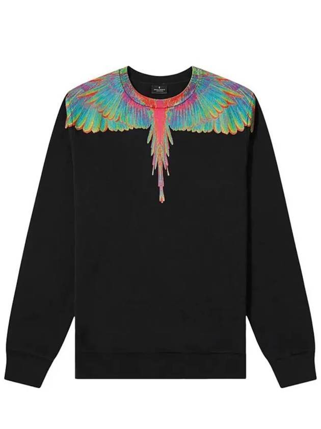 Neon Wings Cotton Sweatshirt Black - MARCELO BURLON - BALAAN 1