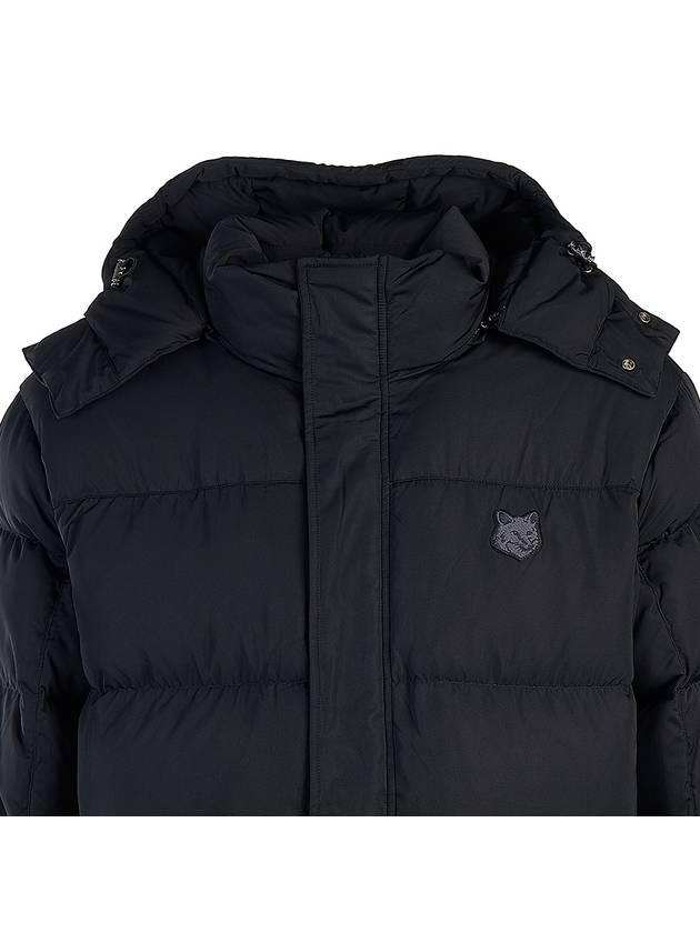 Puffer Bold Fox Head Patch Nylon Hood Padding Black - MAISON KITSUNE - BALAAN 5