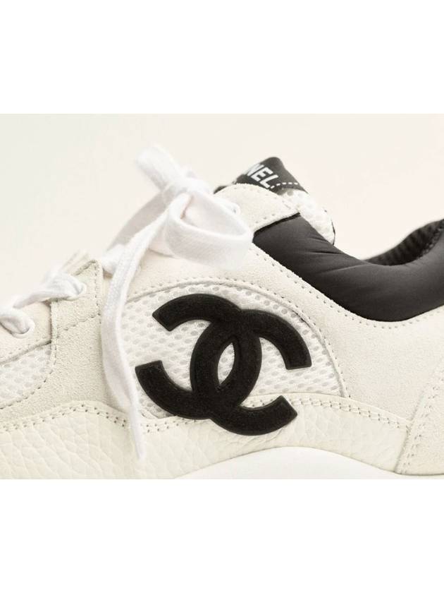 CC Logo Suede Tennis Low Top Sneakers Black - CHANEL - BALAAN 4