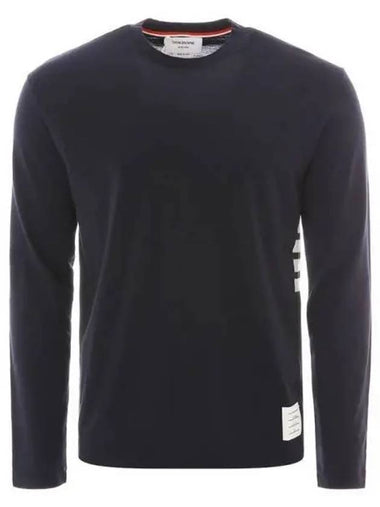 Logo Patch Wool Navy Long Sleeve 270311 - THOM BROWNE - BALAAN 1