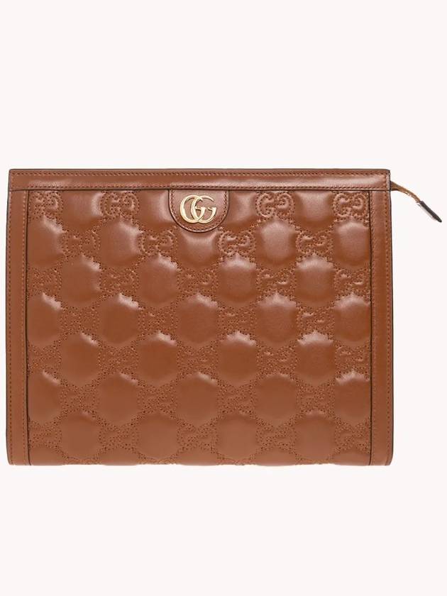 GG Matelasse Clutch Bag Brown - GUCCI - BALAAN 2