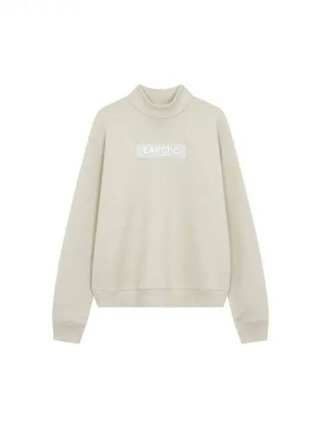 Women s Transparent Patch Mock Neck Sweatshirt Beige 270678 - EMPORIO ARMANI - BALAAN 1