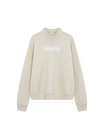 Women s Transparent Patch Mock Neck Sweatshirt Beige 270678 - EMPORIO ARMANI - BALAAN 1