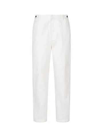 Men s Snap Button Tab Cotton Pants White 271879 - EMPORIO ARMANI - BALAAN 1