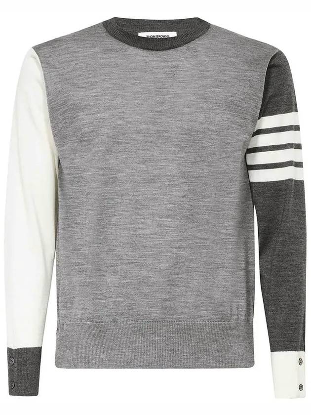 Classic 4 Bar Merino Wool Knit Top Tonal Grey - THOM BROWNE - BALAAN 2