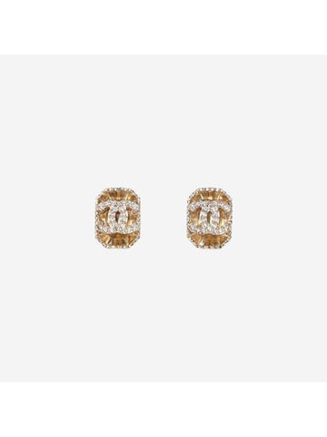 earrings metal strass gold crystal - CHANEL - BALAAN 1