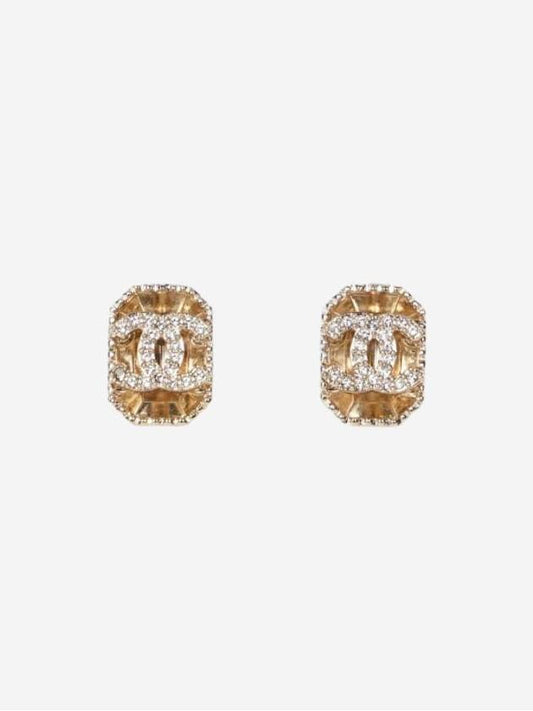 earrings metal strass gold crystal - CHANEL - BALAAN 1