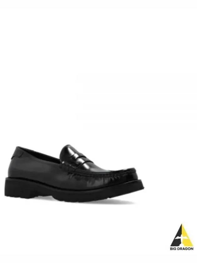 Monogram Leather Loafers Black - SAINT LAURENT - BALAAN 2