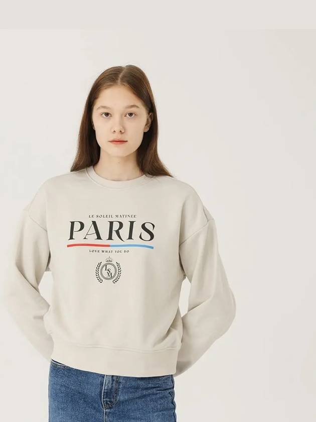 Brushed Options Standard Classic Paris Sweat Shirts GREIGE - LE SOLEIL MATINEE - BALAAN 4