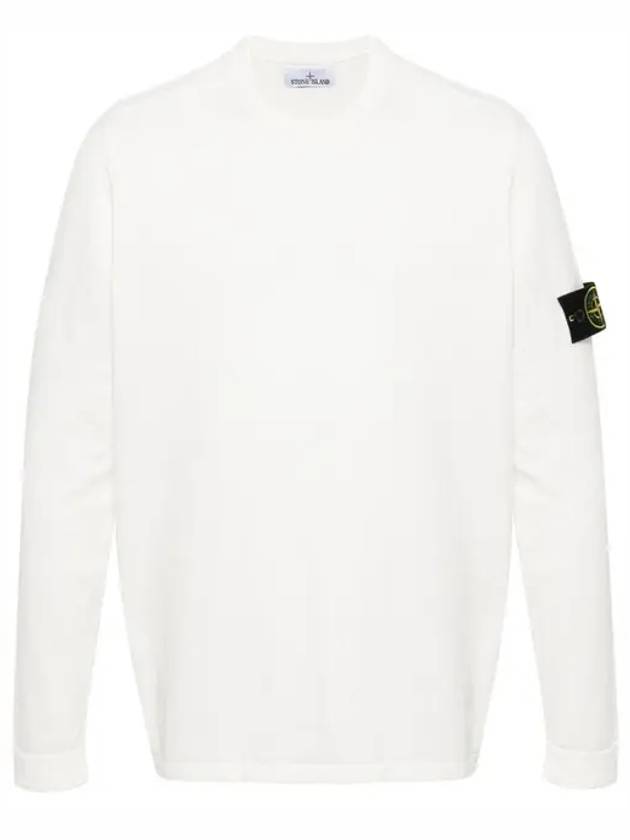 Raw Hand Cotton Crewneck Knit Top White - STONE ISLAND - BALAAN 2