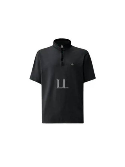 Logo Patch Pique Polo Shirt Black - CP COMPANY - BALAAN 2