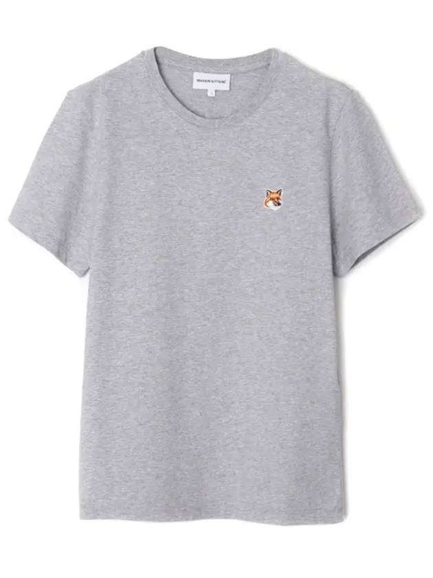 Fox Head Patch Regular Short Sleeve T-Shirt Grey - MAISON KITSUNE - BALAAN 2