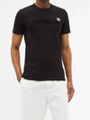 Flock logo symbol patch black crewneck short sleeve t shirt 8C00064 8390T 999 - MONCLER - BALAAN 2