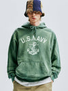 USN VTG Dying Hoodie Dusty Green - KND - BALAAN 5