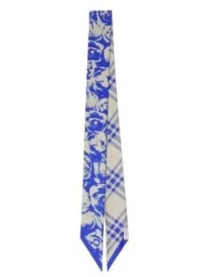 Reversible Rose Print Silk Scarf Blue - BURBERRY - BALAAN 2