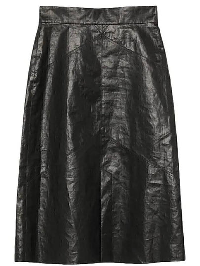 Midi Faux Leather A-Line Skirt Black - ISABEL MARANT - BALAAN 2