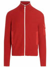 logo patch white zipper knit cardigan red - MONCLER - BALAAN 2