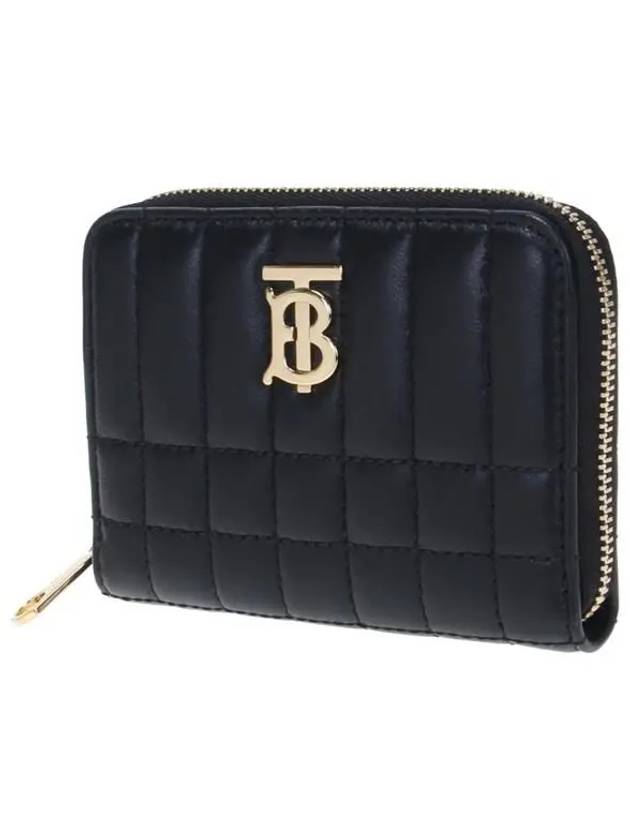 Lola Zipper Quilted Leather Half Wallet Black - BURBERRY - BALAAN 3