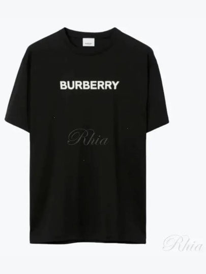 Logo Print Cotton Short Sleeve T-Shirt Black - BURBERRY - BALAAN 2