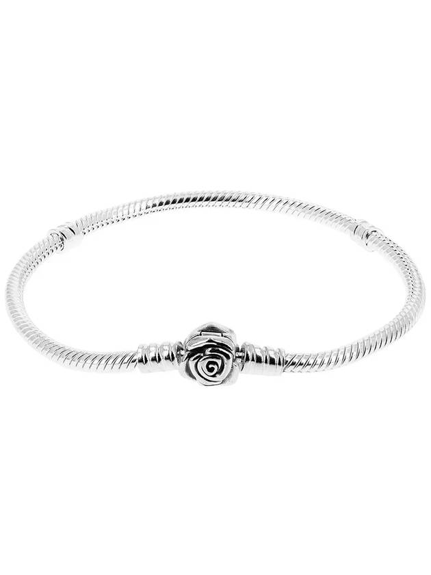 Moments Rose In Bloom Clasp Snake Bracelet Silver - PANDORA - BALAAN 3