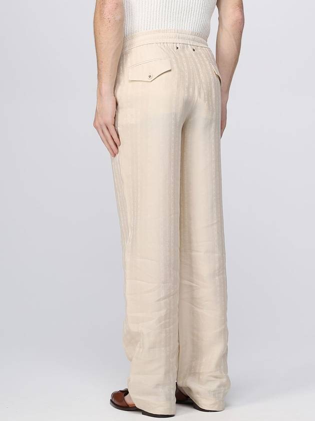 Linen Straight Pants Parchment - GOLDEN GOOSE - BALAAN 4